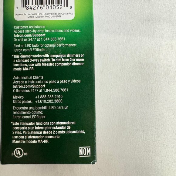 Brand New Lutron (MACL-153MR-WH) Maestro Multi Location Dimmer - Pack of 10 - Picture 3 of 3